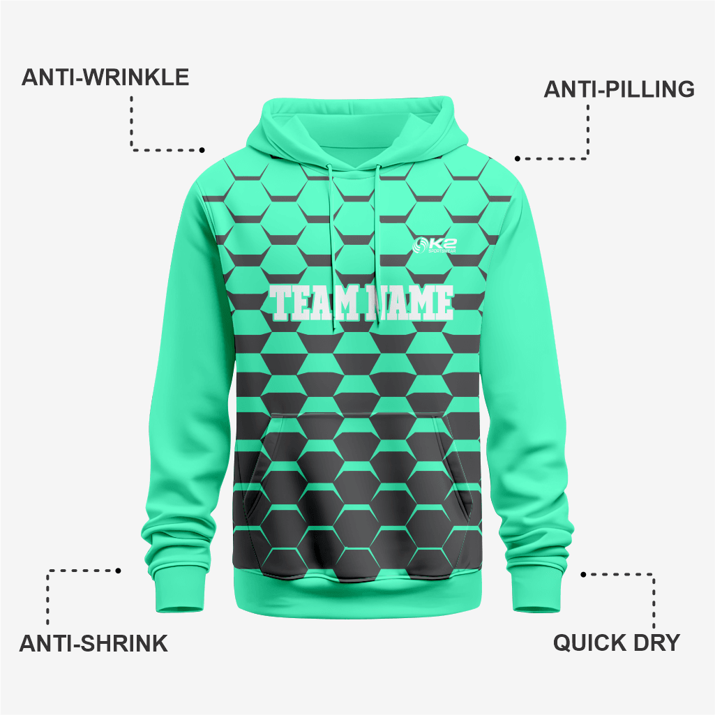 Custom Wrestling Hoodie in Paris Green – Athletic Fit - K2 Sportswear | Custom Sports Uniforms & Apparels - K2 Sportswear