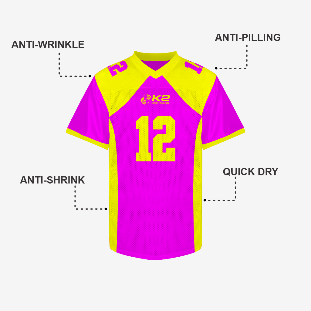 Customized Purple/Yellow Football Practice Jersey – Men & Women - K2 Sportswear | Custom Sports Uniforms & Apparels - K2 Sportswear