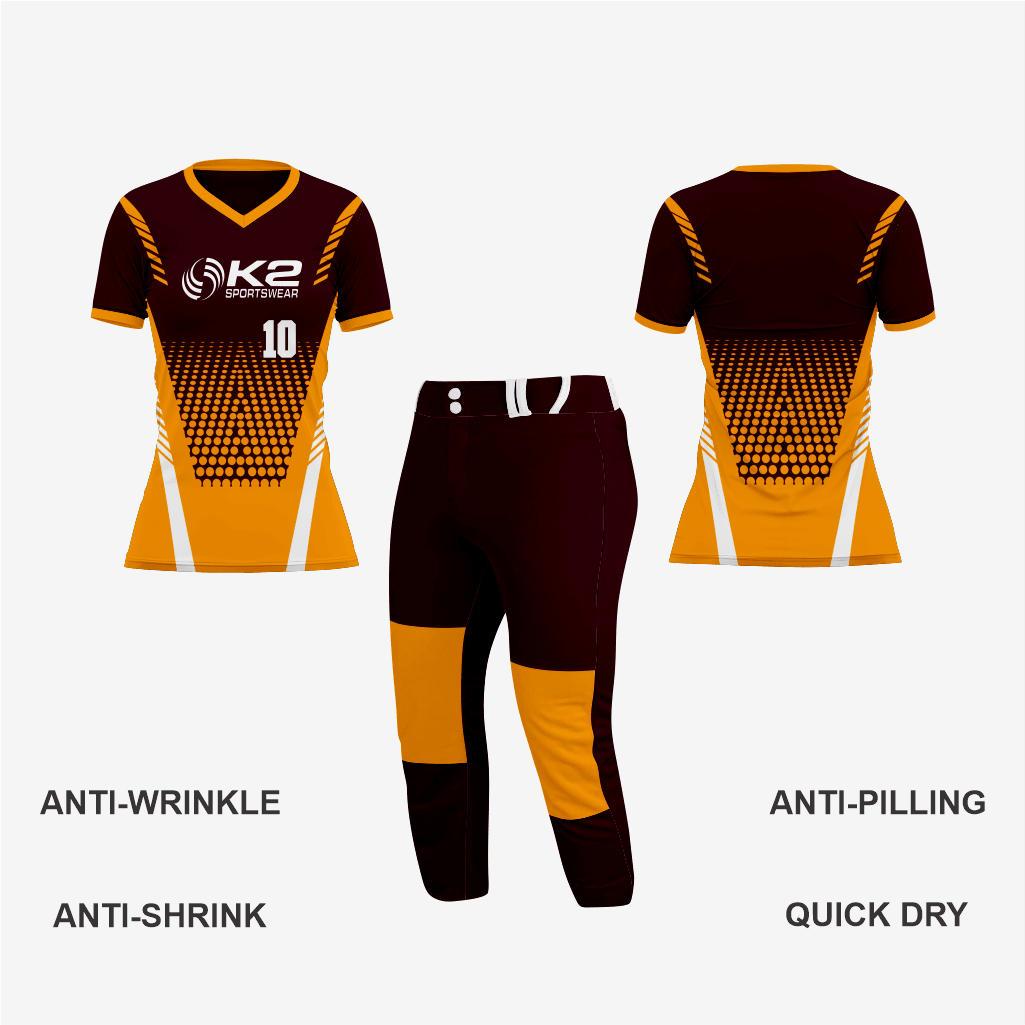 Custom Bronze/Brown Softball V-Neck Jersey for Men/Women - K2 Sportswear | Custom Sports Uniforms & Apparels - K2 Sportswear