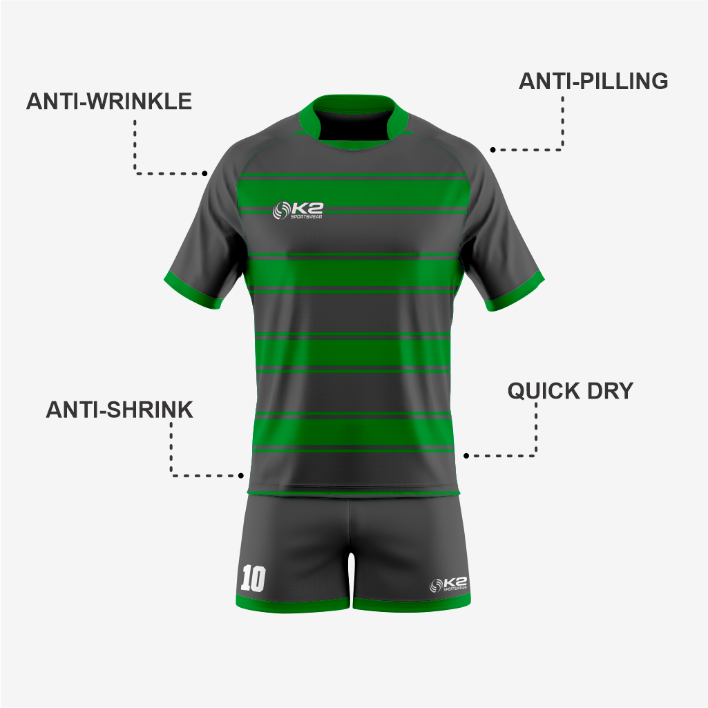 Custom Green/Gray Rugby Gear for Your Team