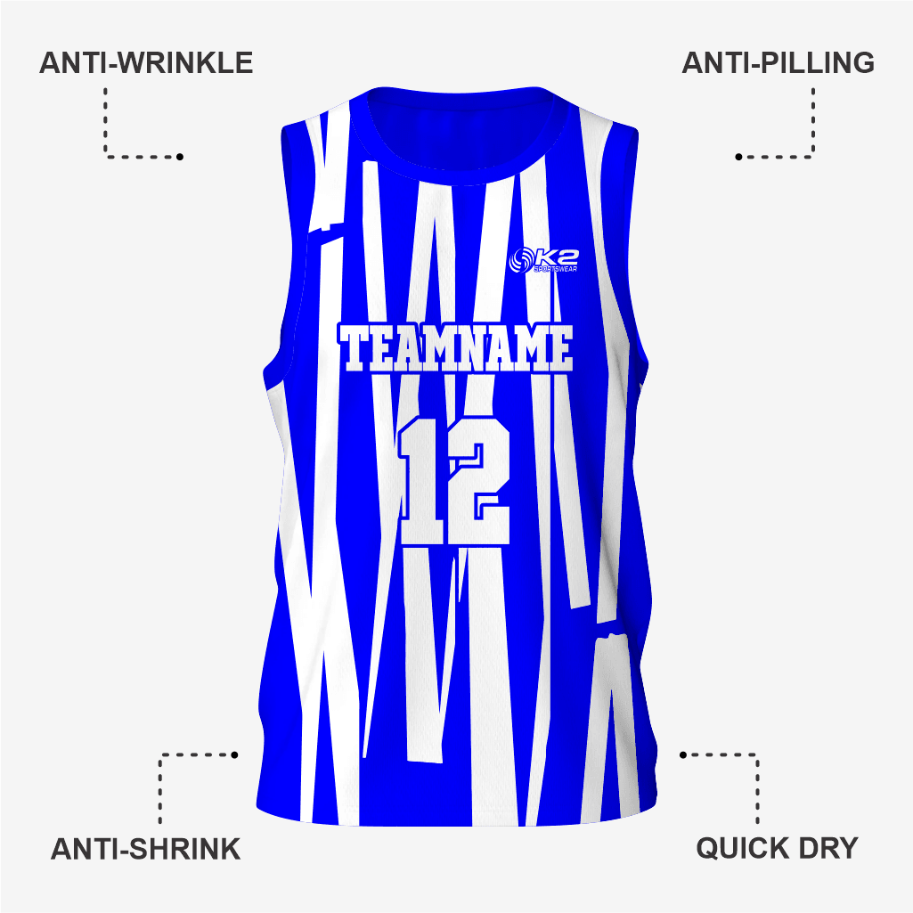Men's Personalized Blue Lacrosse Pinnie - K2 Sportswear | Custom Sports Uniforms & Apparels - K2 Sportswear