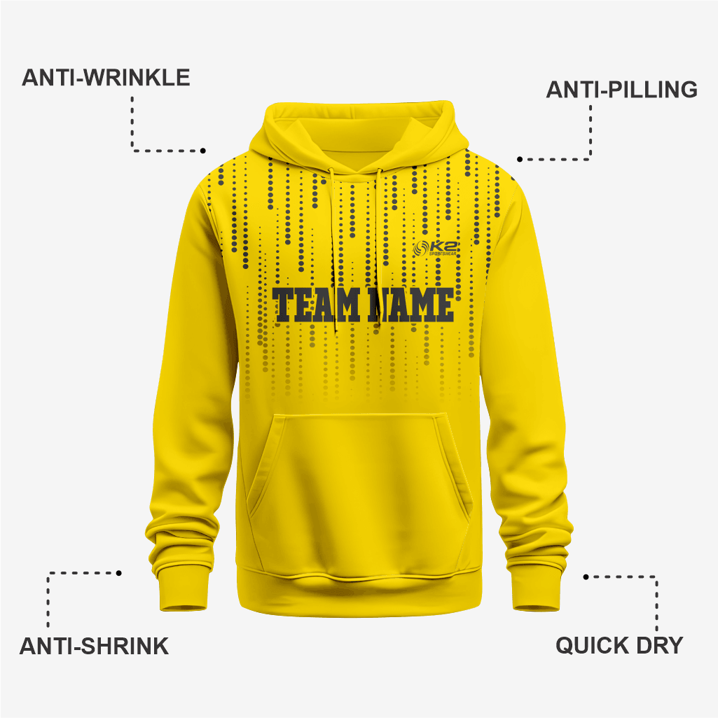 Custom Wrestling Hoodie in Yellow – Athletic Fit - K2 Sportswear | Custom Sports Uniforms & Apparels - K2 Sportswear