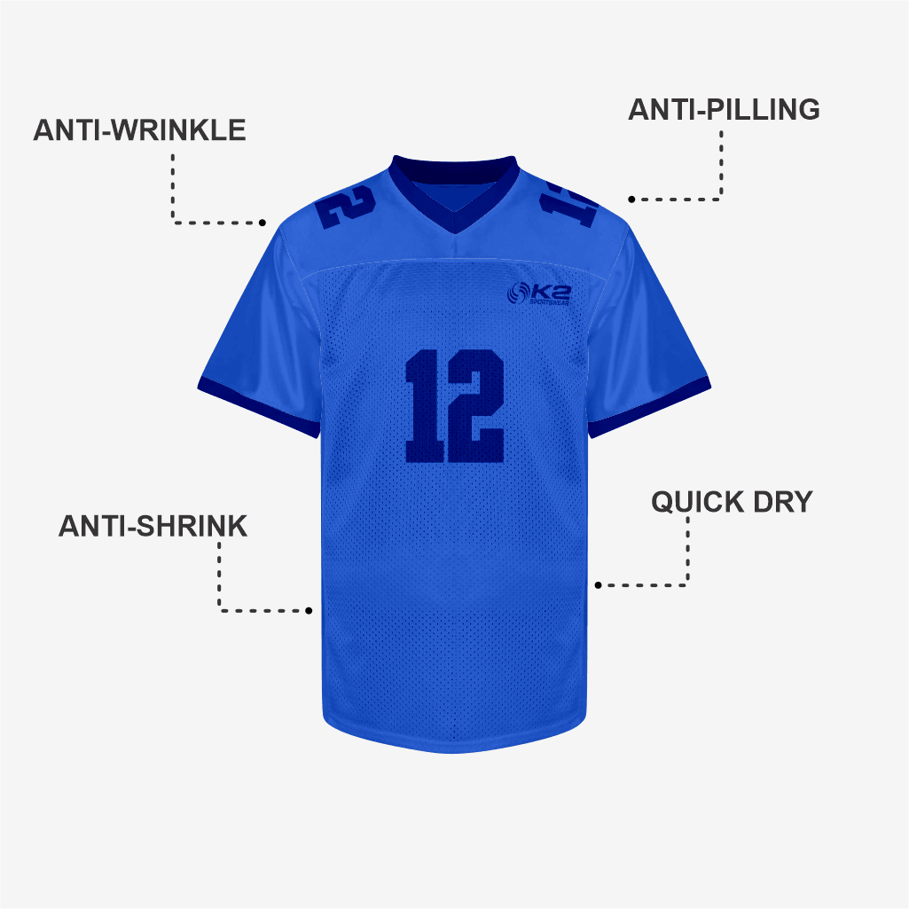 Customized Blue Football Practice Jersey – Men & Women - K2 Sportswear | Custom Sports Uniforms & Apparels - K2 Sportswear
