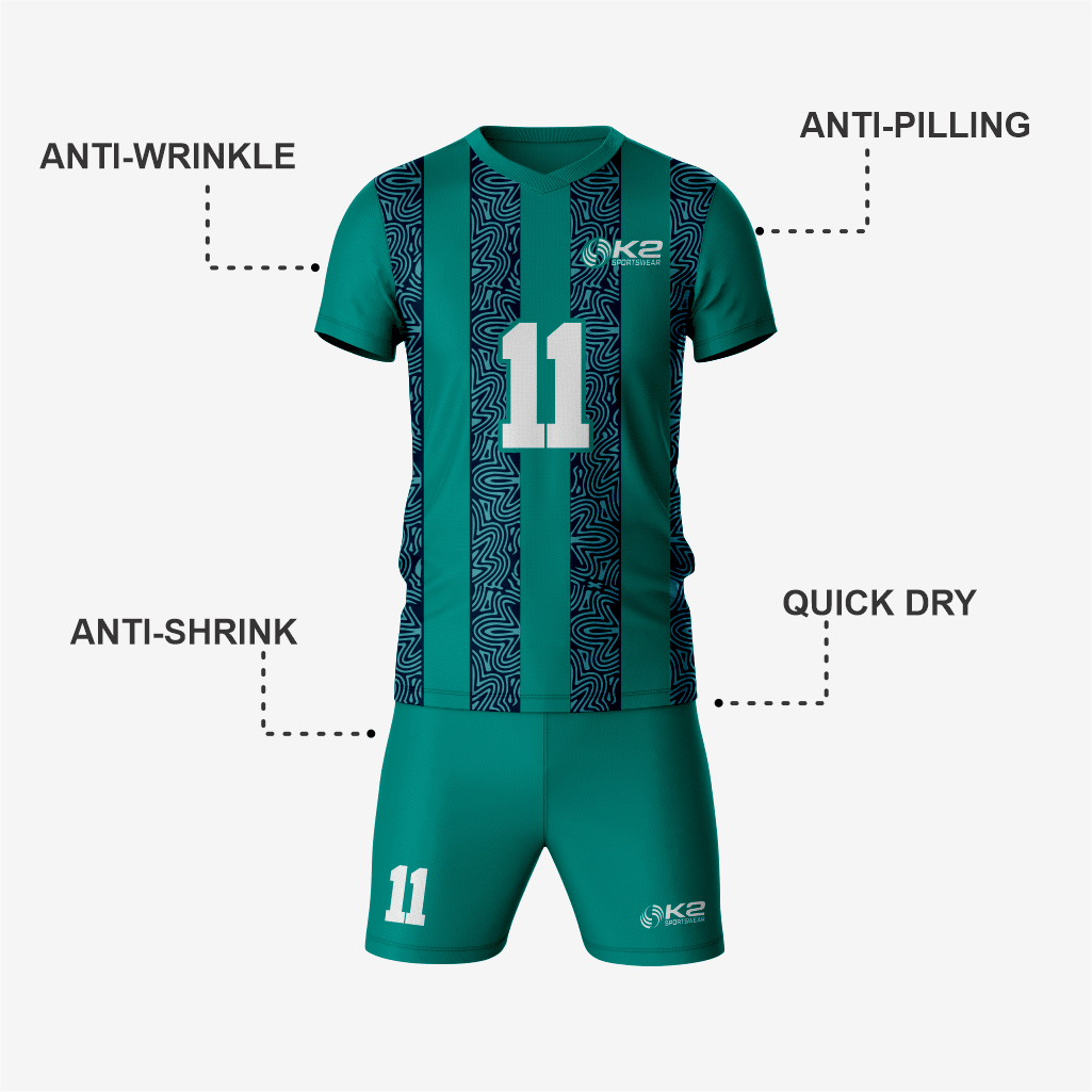 Premium Custom Dark Green Volleyball Uniform Set - K2 Sportswear | Custom Sports Uniforms & Apparels - K2 Sportswear