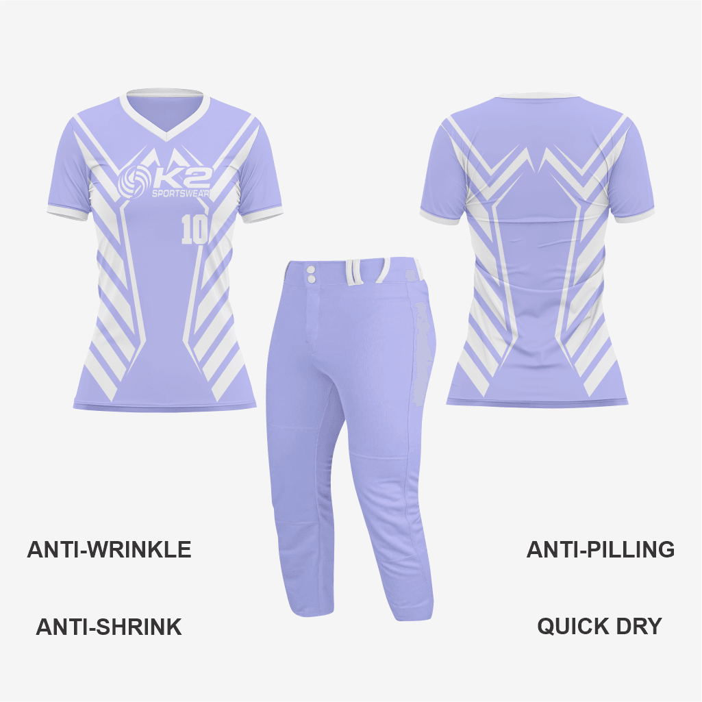 Personalized Softball V-Neck Jersey for Men/Women – Light Purple - K2 Sportswear | Custom Sports Uniforms & Apparels - K2 Sportswear
