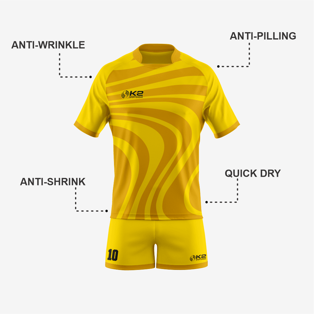 Custom Rugby Uniform Set in Yellow/Gold - K2 Sportswear | Custom Sports Uniforms & Apparels - K2 Sportswear