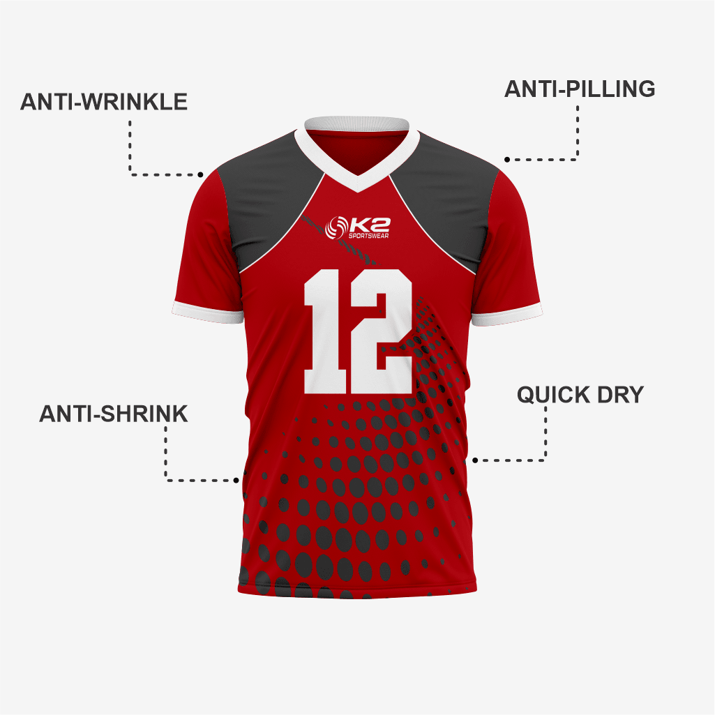 Custom Red Football Fan Jersey for Men & Women - K2 Sportswear | Custom Sports Uniforms & Apparels - K2 Sportswear