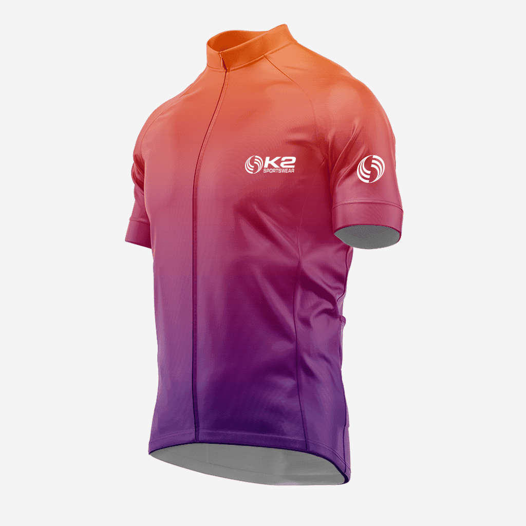 Men's Short Sleeve Cycling Jersey in Black and Orange - K2 Sportswear | Custom Sports Uniforms & Apparels - K2 Sportswear