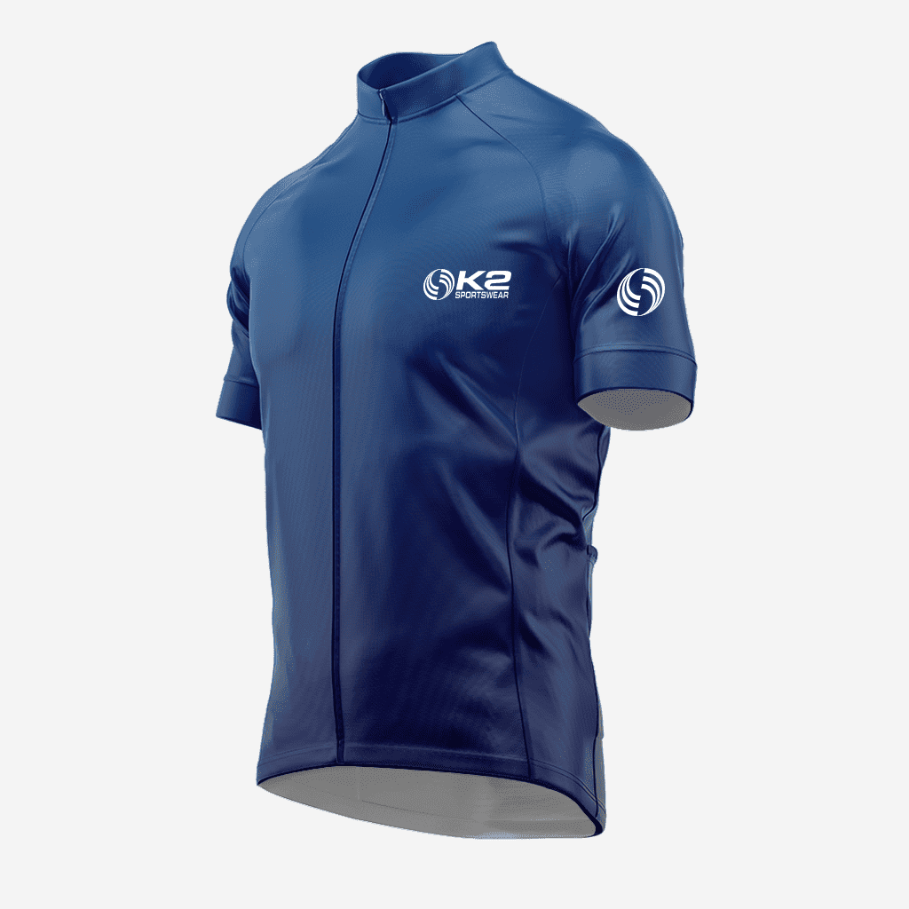 Men's Short Sleeve Cycling Jersey in Dark Blue Gradient - K2 Sportswear | Custom Sports Uniforms & Apparels - K2 Sportswear