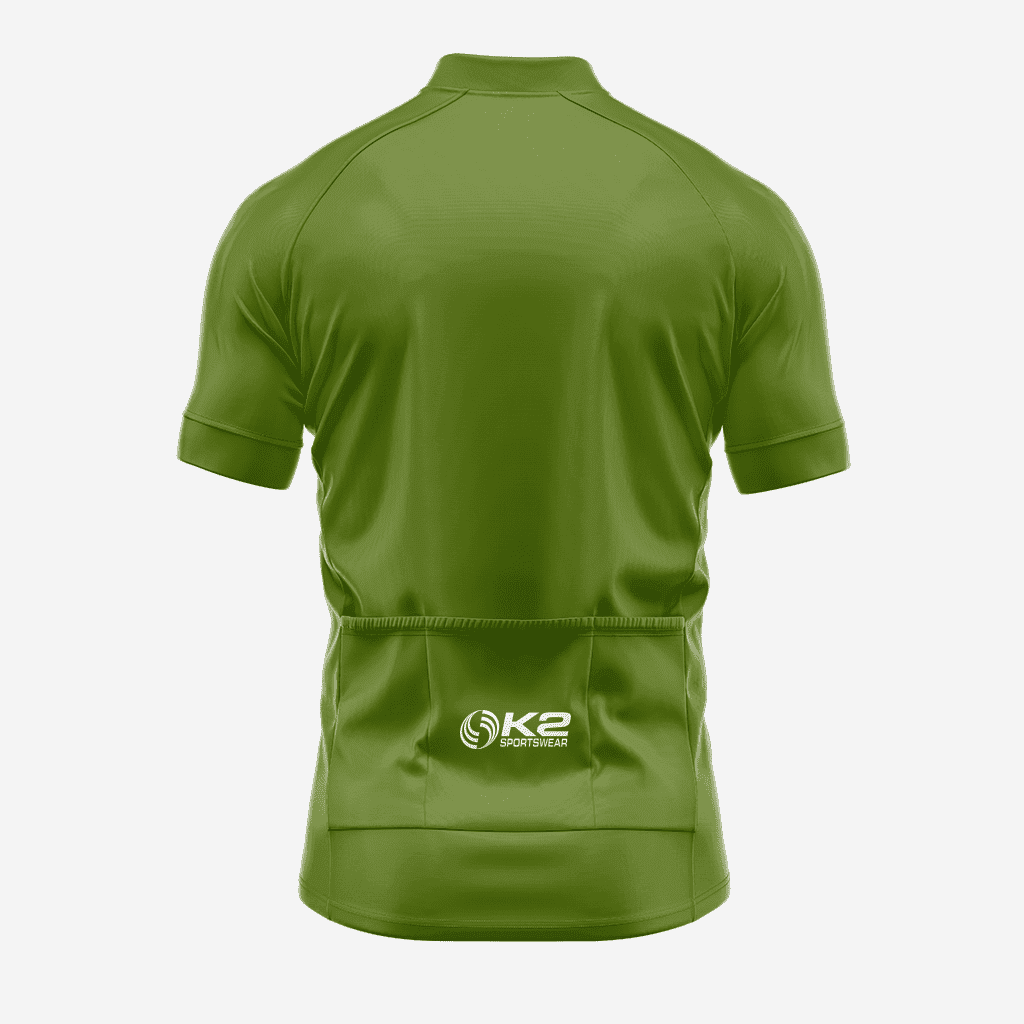 Personalized Olive Green Short Sleeve Cycling Jersey for Men - K2 Sportswear | Custom Sports Uniforms & Apparels - K2 Sportswear