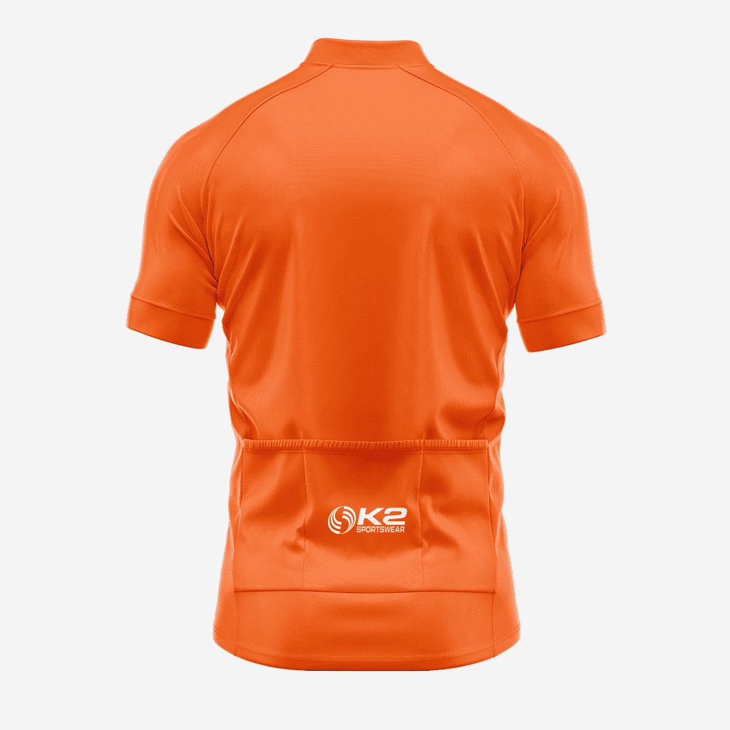 Carrot Orange Short Sleeve Cycling Jersey for Men - Pro Fit - K2 Sportswear | Custom Sports Uniforms & Apparels - K2 Sportswear