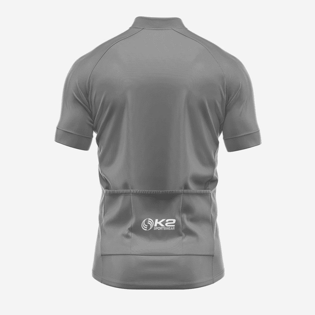 Men's Short Sleeve Cycling Jersey in Grey – Perfect Fit Design - K2 Sportswear | Custom Sports Uniforms & Apparels - K2 Sportswear