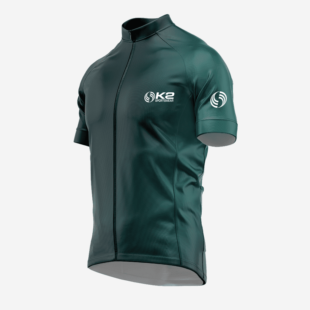 Men's Short Sleeve Cycling Jersey in Dark Green - K2 Sportswear | Custom Sports Uniforms & Apparels - K2 Sportswear