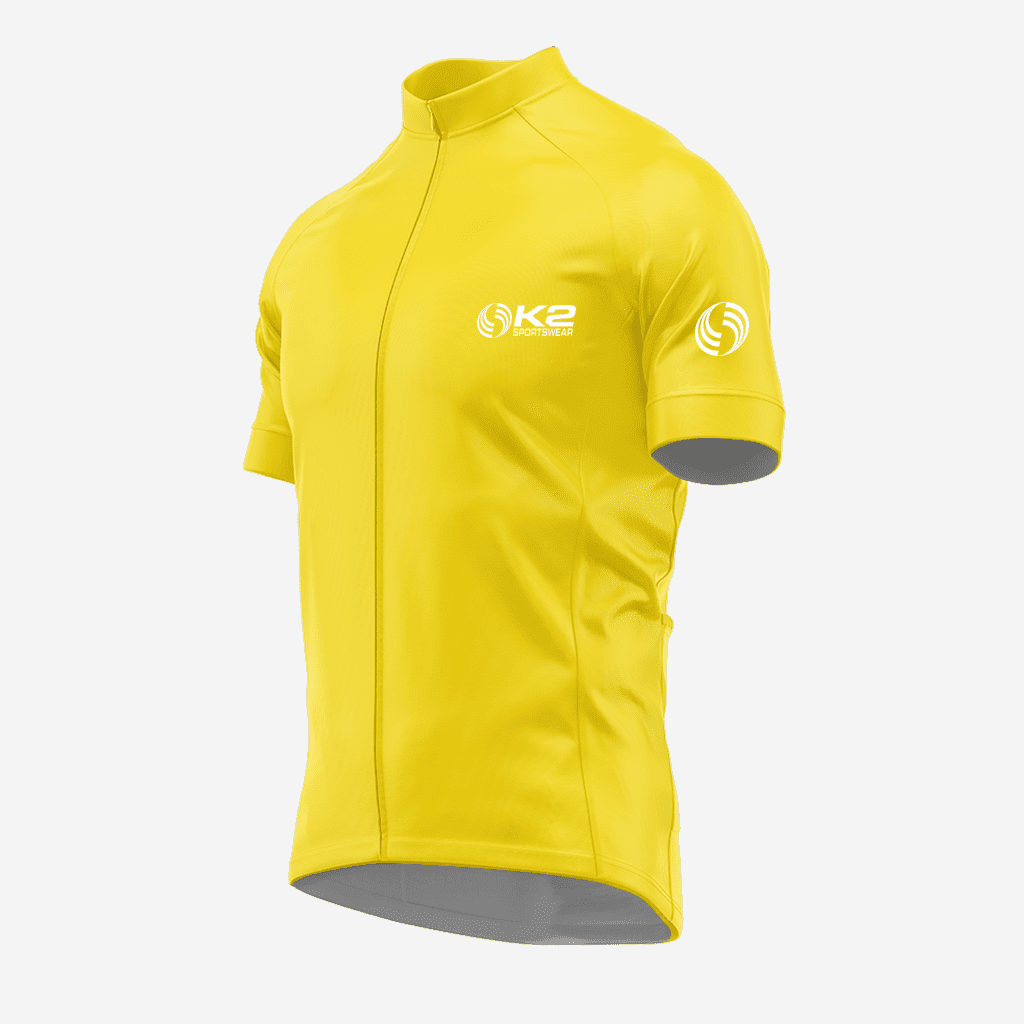 Yellow Men's Short Sleeve Cycling Jersey - Pro Ride - K2 Sportswear | Custom Sports Uniforms & Apparels - K2 Sportswear
