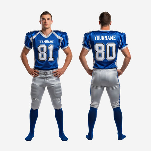 Matching Blue Custom American Football Kits - Team Uniforms