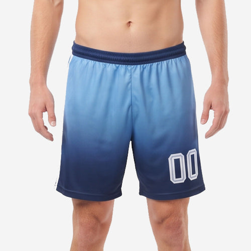 White Trim Custom Blue and White Soccer Shorts - Navy