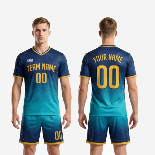 Custom Navy Soccer Uniform Men - Jersey and Shorts Set