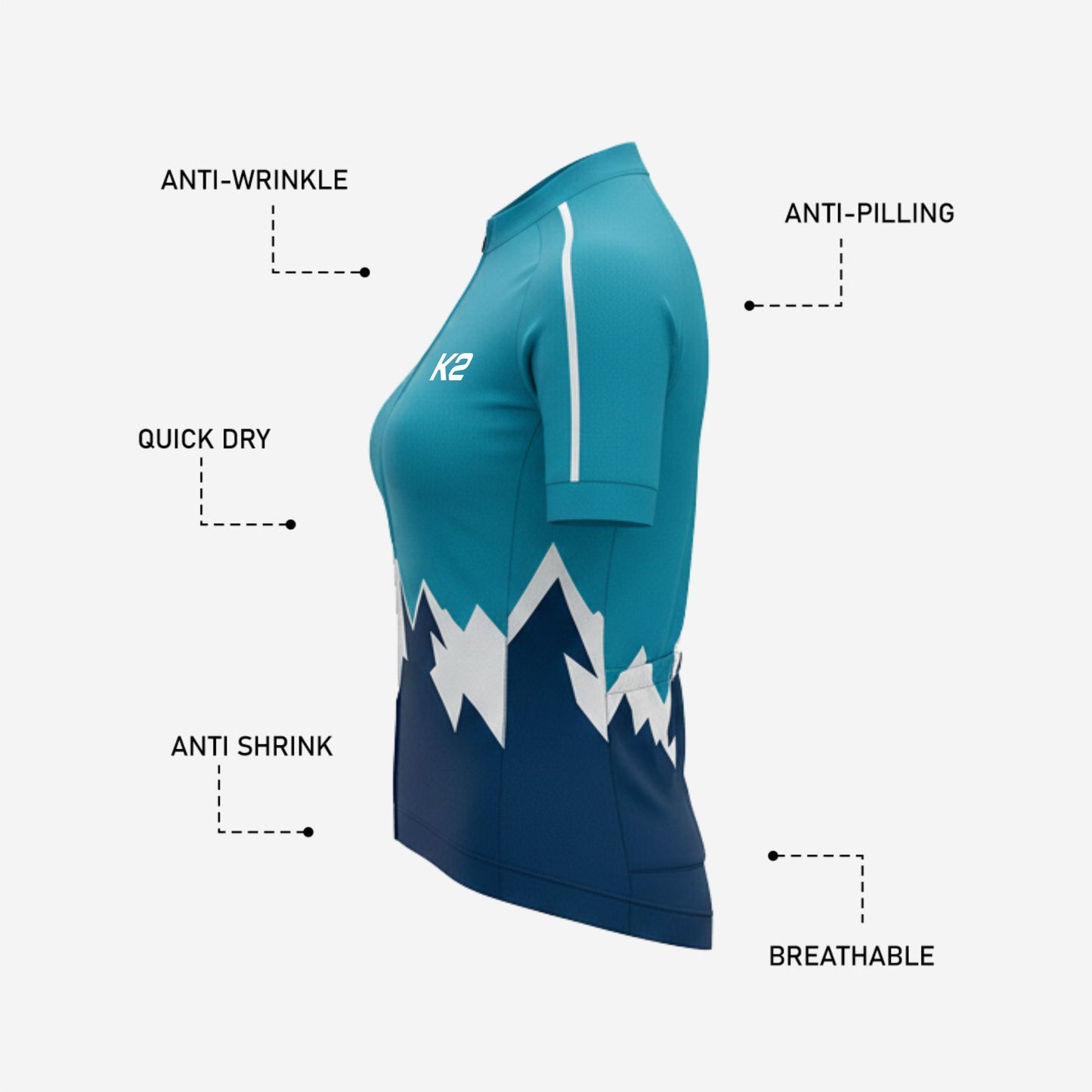 Women's Short Sleeve Cycling Jersey - Custom Sublimated Design