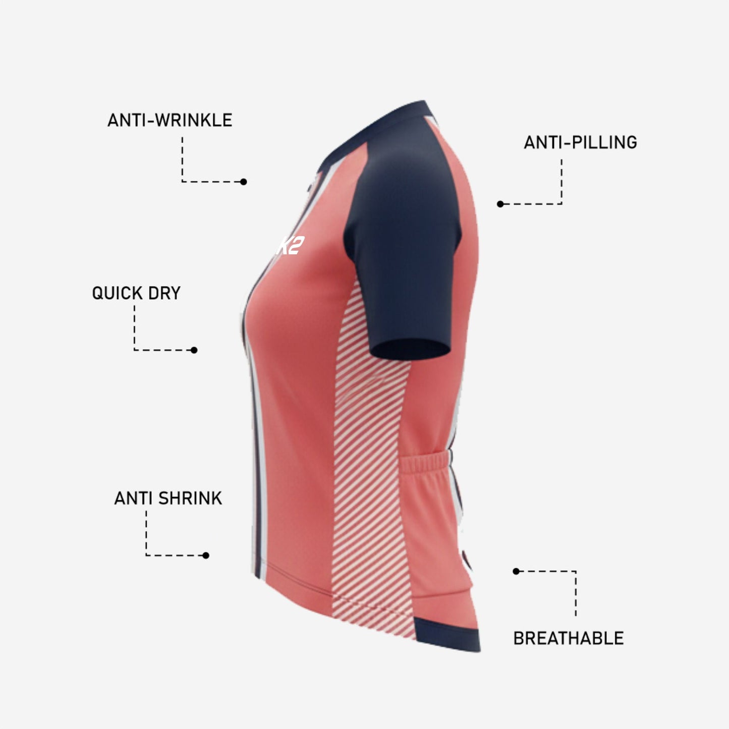 Women's Short Sleeve Cycling Jersey - Custom Sublimated Design