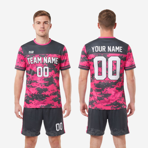 Digital Camo Soccer Uniform Kit | Hot Pink & Charcoal Custom Set
