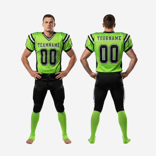 Lime Green Custom American Football Uniform Supplier - Side Panels
