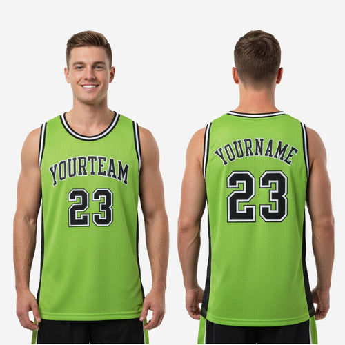 Custom Lime Green and Black Basketball Jersey for School Programs