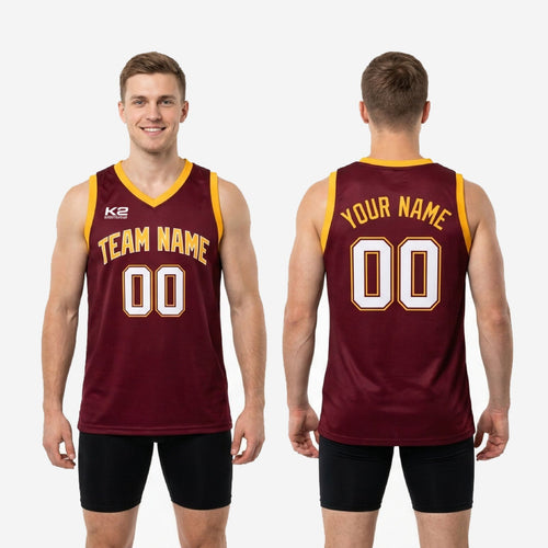 Maroon/Gold Custom Maroon and Gold Basketball Jerseys | Names and Numbers