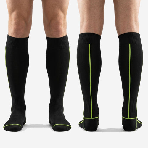 Mens Black and Green Soccer Socks - Custom Neon Kit
