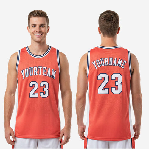 Custom Orange Basketball Jerseys in Club Colors - Orange and White
