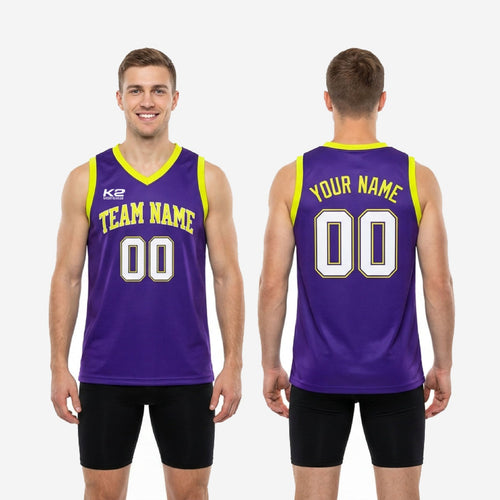 Season Long Custom Purple and Gold Basketball Jerseys - Sublimated