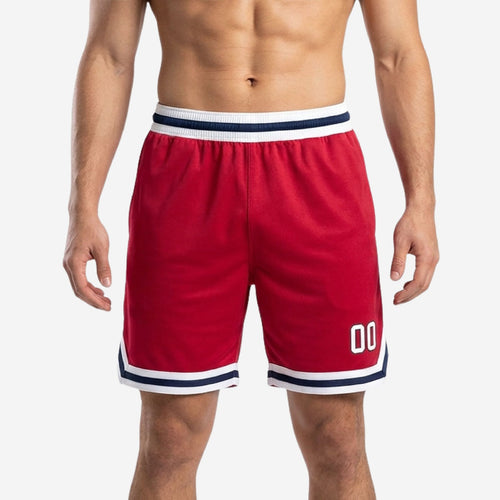 Classic Red Custom Basketball Shorts - Player Numbers