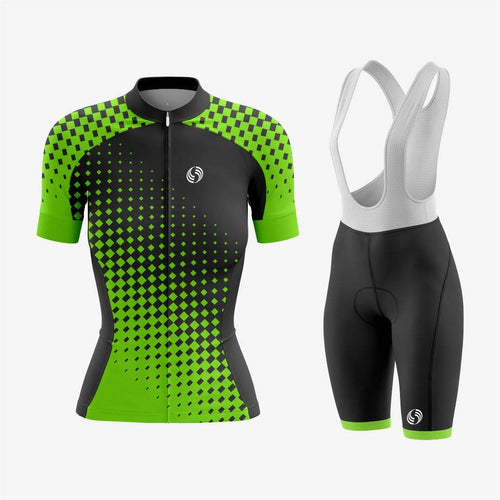Premium Custom Cycling Kit for Women – Green and Black - K2 Sportswear | Custom Sports Uniforms & Apparels - K2 Sportswear