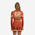 Custom Cheer Uniforms - Sublimated Long Sleeve Crop Top & Athletic Skirt Set
