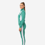 Custom Cheerleading Tracksuit Set Sea Green - Half Zip Warmup Jacket & Pants Team Suit