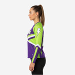 Custom Cheerleading Shell Top - Purple Long Sleeve V-Neck Uniform