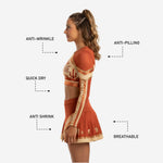 Custom Cheer Uniforms - Sublimated Long Sleeve Crop Top & Athletic Skirt Set