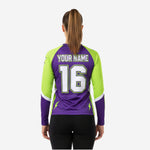 Custom Cheerleading Shell Top - Purple Long Sleeve V-Neck Uniform