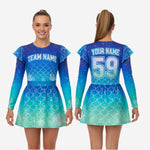 Youth & Adult Cheerleading Dress - Blue Green Gradient Team Uniform Set