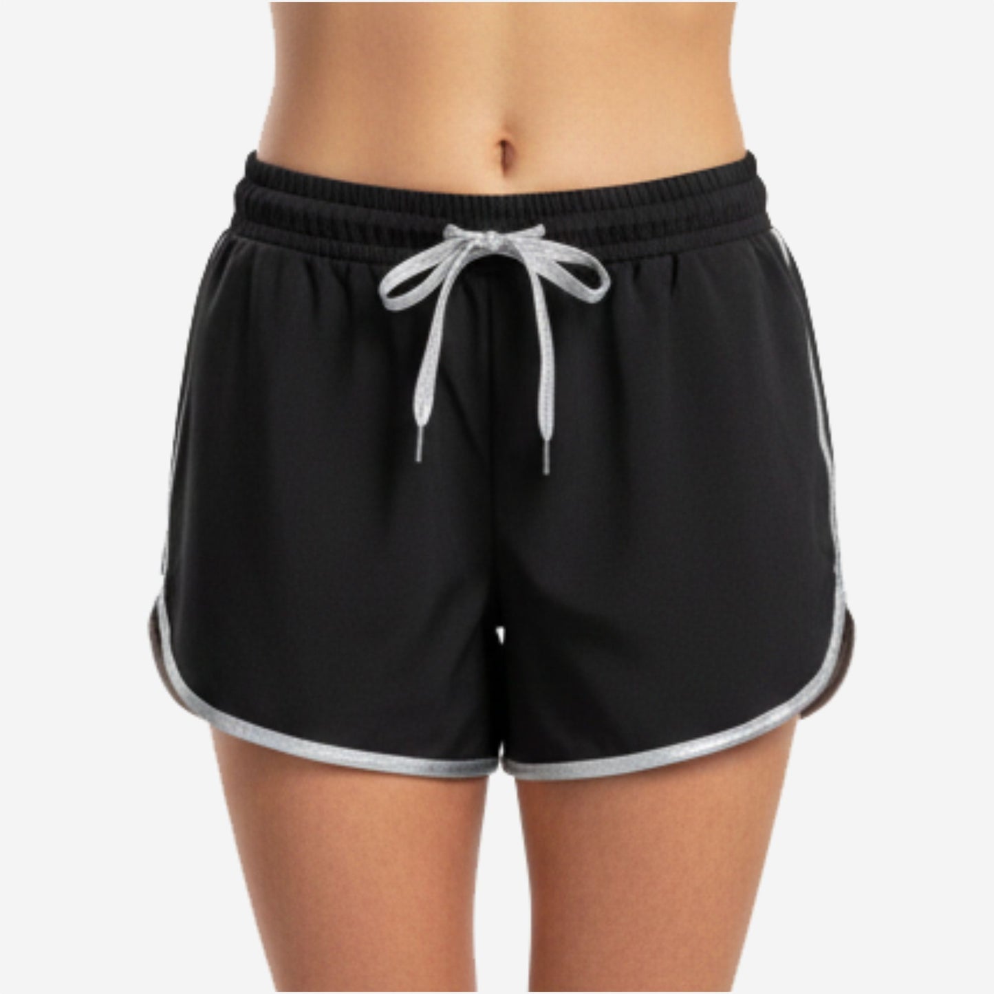 Custom Cheerleading Black Shorts - Athletic Practice Shorts with Drawstring