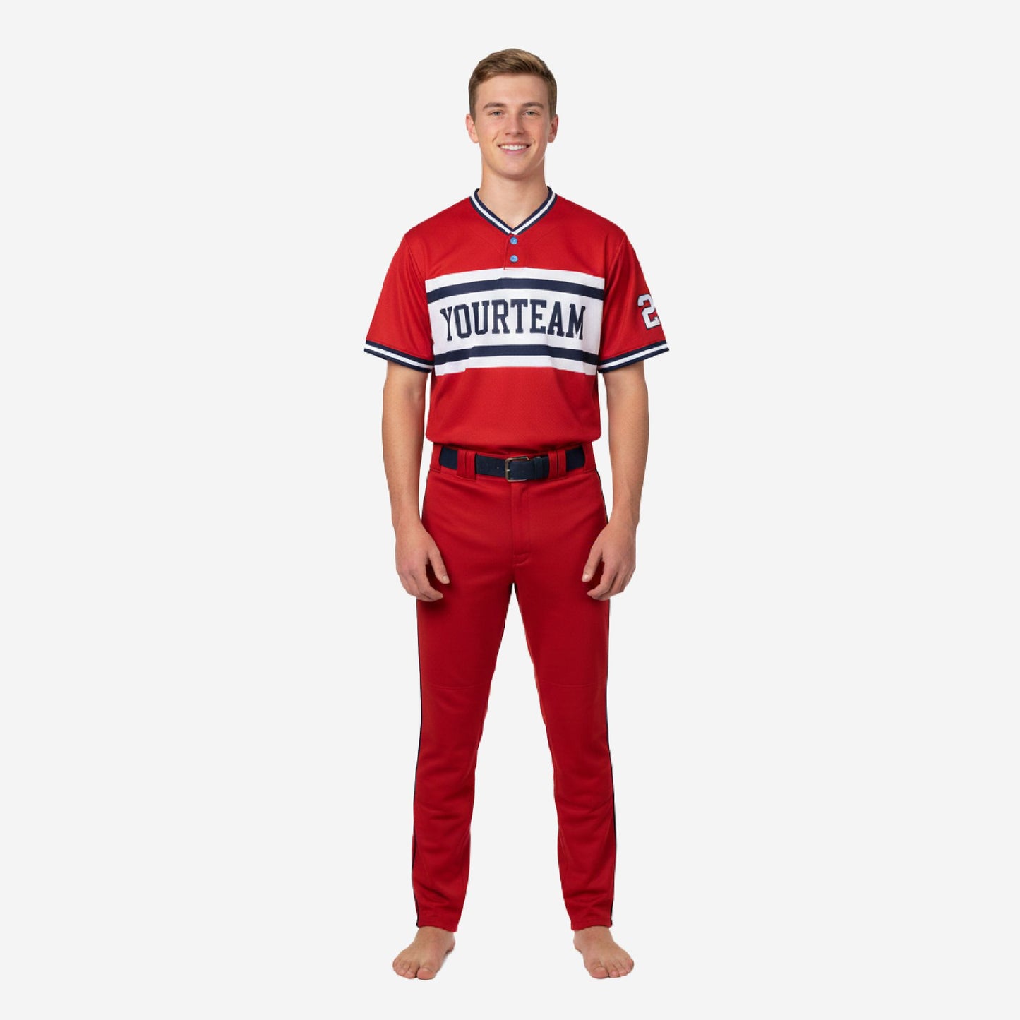 Personalized Youth Baseball Jersey & Pants - Custom Team Uniform Set in Red