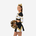 Custom Cheerleading Uniform - Black White Print Long Sleeve Sublimation Set