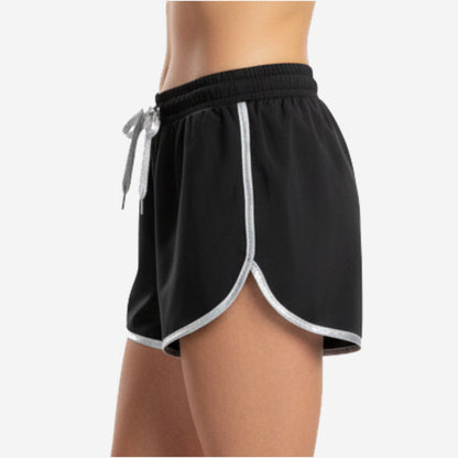 Custom Cheerleading Black Shorts - Athletic Practice Shorts with Drawstring
