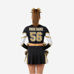 Custom Cheerleading Uniform - Black White Print Long Sleeve Sublimation Set