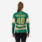 Custom Cheerleading Jersey - Green Long Sleeve Sublimation Print