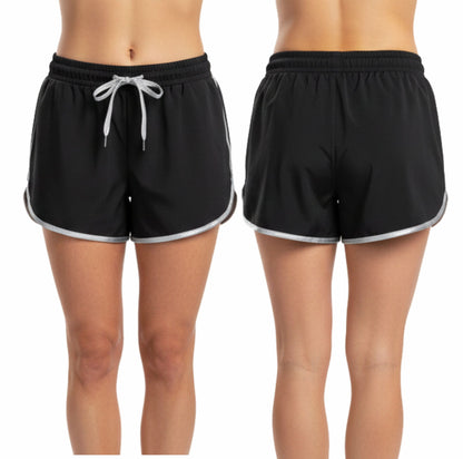 Custom Cheerleading Black Shorts - Athletic Practice Shorts with Drawstring