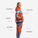 Personalized Orange Cheer Warmup Suit - Custom Hoodie Jacket & Pants Team Set
