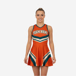 Personalized Sleeveless Cheer Dress - Orange Team Name Uniform