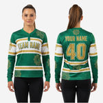 Custom Cheerleading Jersey - Green Long Sleeve Sublimation Print