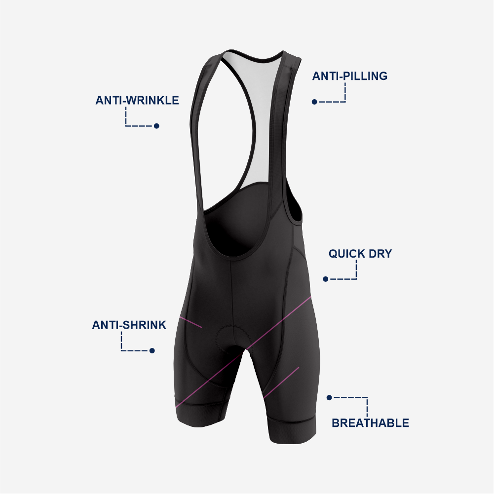 Men’s Long Sleeve Cycling Top and Bib Shorts Set - Dark Lavender