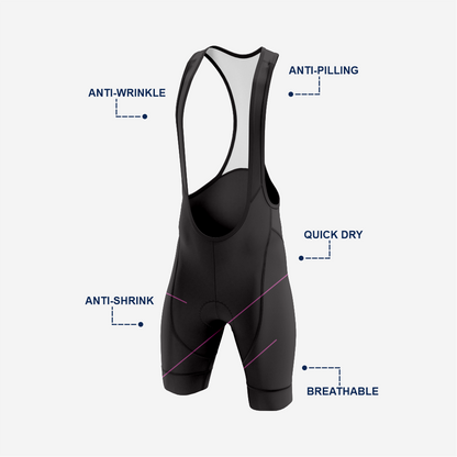 Men’s Long Sleeve Cycling Top and Bib Shorts Set - Dark Lavender
